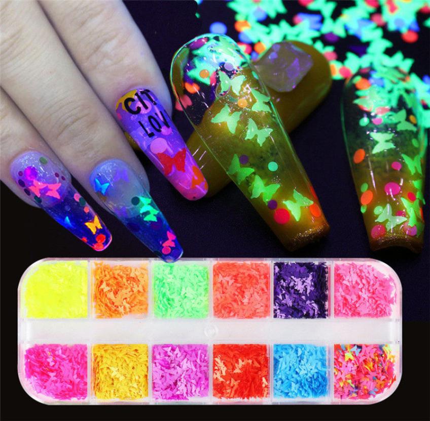 

1 Box Mixed Sequins Laser DIY Star Butterfly Patch Nail Art Decoration Decals Glitter Flake Manicure Nails Supplies Tool2447528