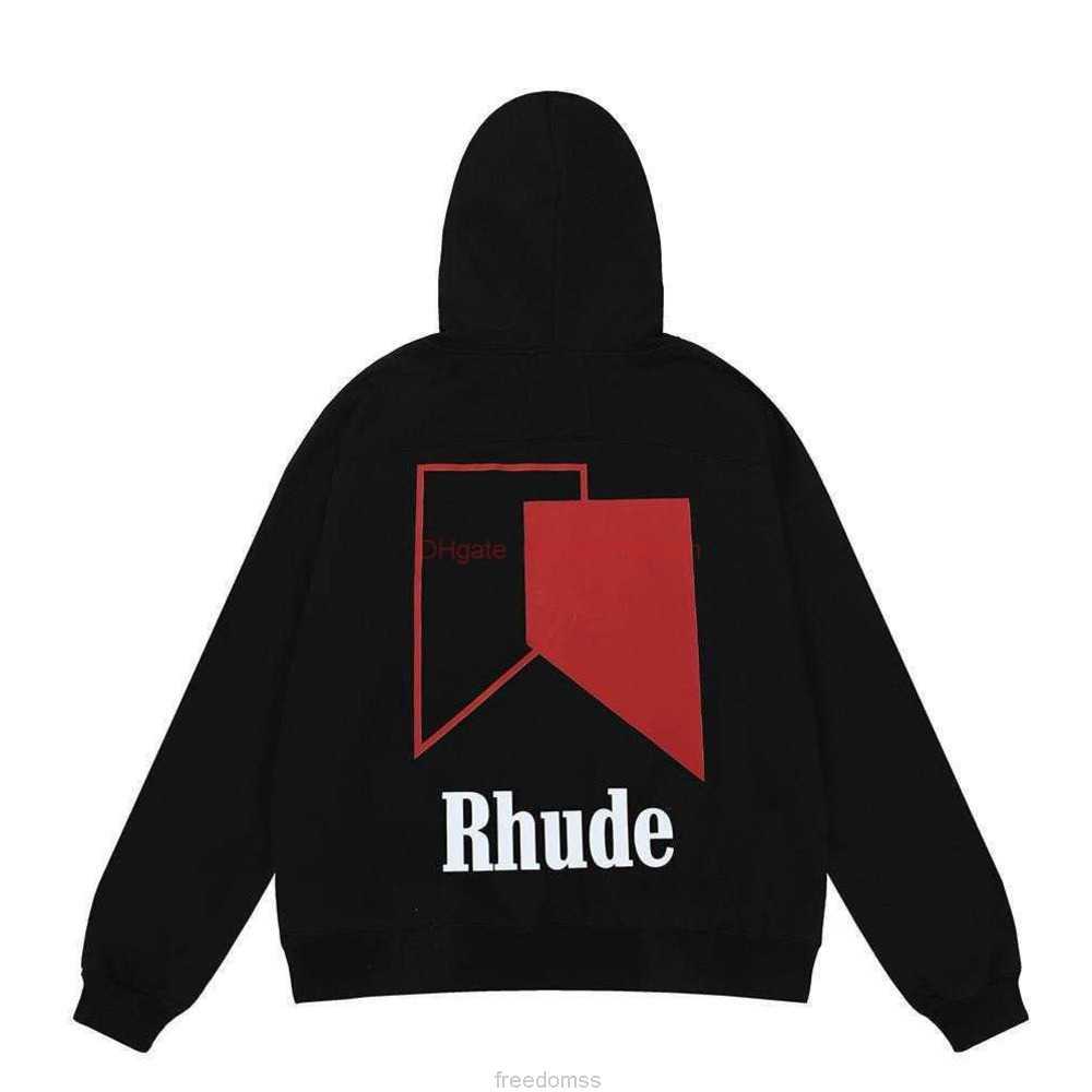 

Designer Clothing Mens Sweatshirts Hoodies Autumnwinter 2022 New Rhude Letter Print High Weight Cotton Terry Hoodie Fashion Streetwear Pullover jacket Jumpers 23, Shipping fee
