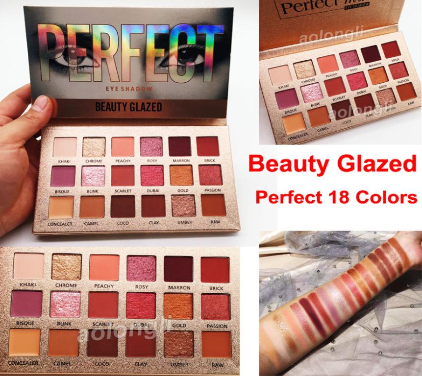 

Original Beauty Glazed eye shadow palette perfect 18 Colors makeup eyeshadow Ultra shimmer highly pigmented Eyeshadow nude Pro Eye1567451, Multi