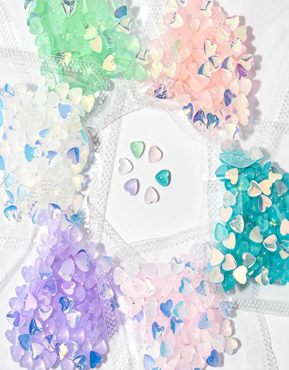 

100 pcs 3D Heart Shaped Cat Eye Stone Decal Nail Art Rhinestones Charms Gems Stones Decoration Craft Jewelry DIY Diamond Heart4075352