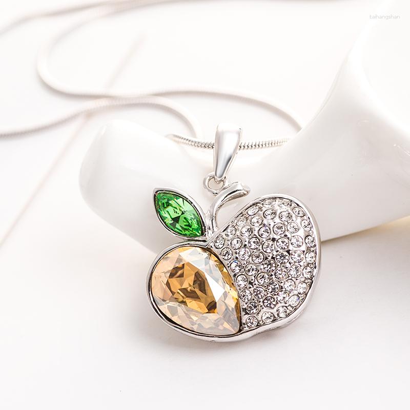 

Pendant Necklaces NL-00453 Authentic Austrian Crystal Jewlery Heavy Metal Free Rhinestone Apple For Women Birthday Gift Neckless