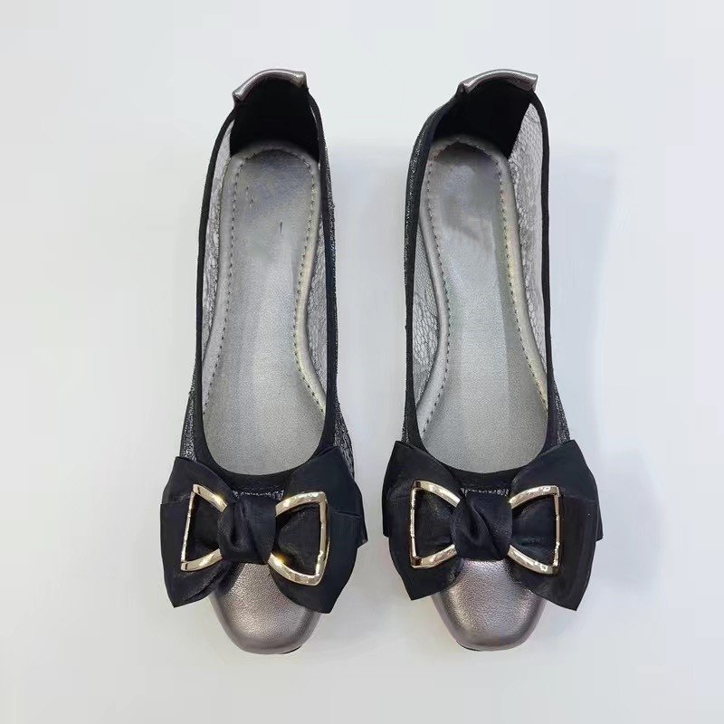 

Ballet Flats Classic Shoes Women Basic Leather Tweed Cloth Two Color Spliced Bow Round Toe Casual Shoes Nude Womens Sneaker Fishermans Shoe Stage Performance 35-41 08