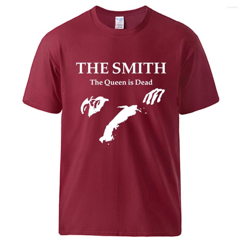 

Men' T Shirts The Smith Queen Is Dead Printing Tee Shirt Male Cotton Breathable Short Sleeve Casual Fashiontops Novelty Perfect T-Shirts, Wine red