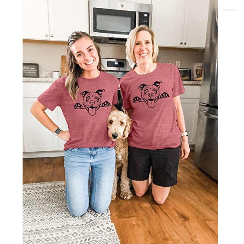 

Women's T Shirts Dog Mom For Women Pitbull Mama T-Shirt American Pitbull-Lover Gifts Graphic Tee Casual Tops Short Sleeve Mommy Outfits, Orange