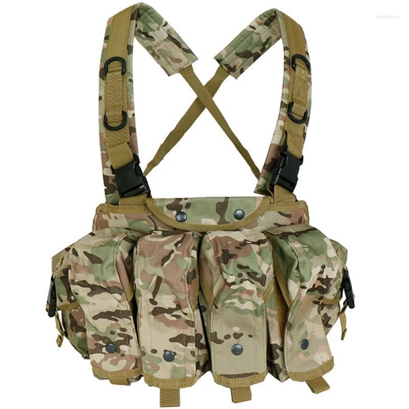 

Hunting Jackets Outdoor Chest Rig Vest Molle Pouch Simple Military Tactical Magazine Carrier For CS, Black