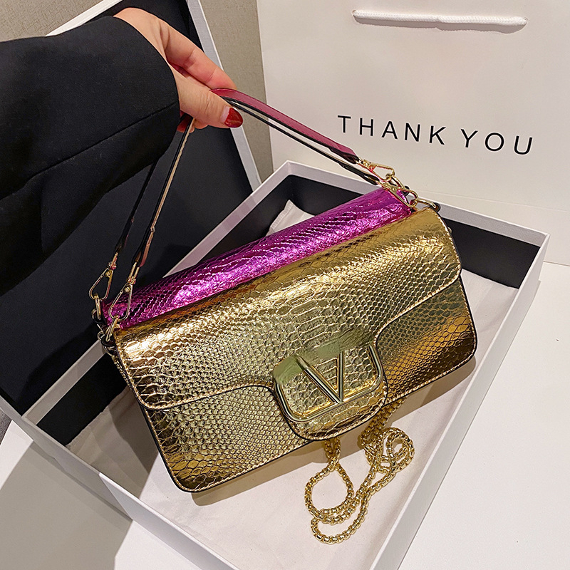 

Trendy Women's Bags Fashion Small Square Bag High-Grade Chain Women's Underarm Messenger Bag, 27*13*5cm