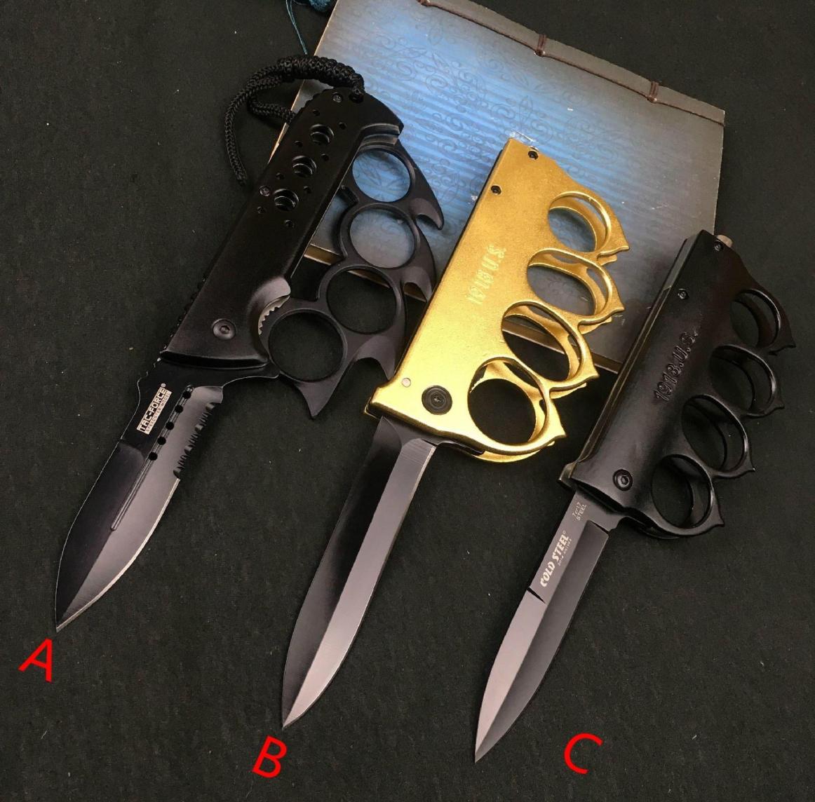 

Mutifunction Folding Knife Brass knuckles outdoor camping selfdefense tool stainless steel knives9558609