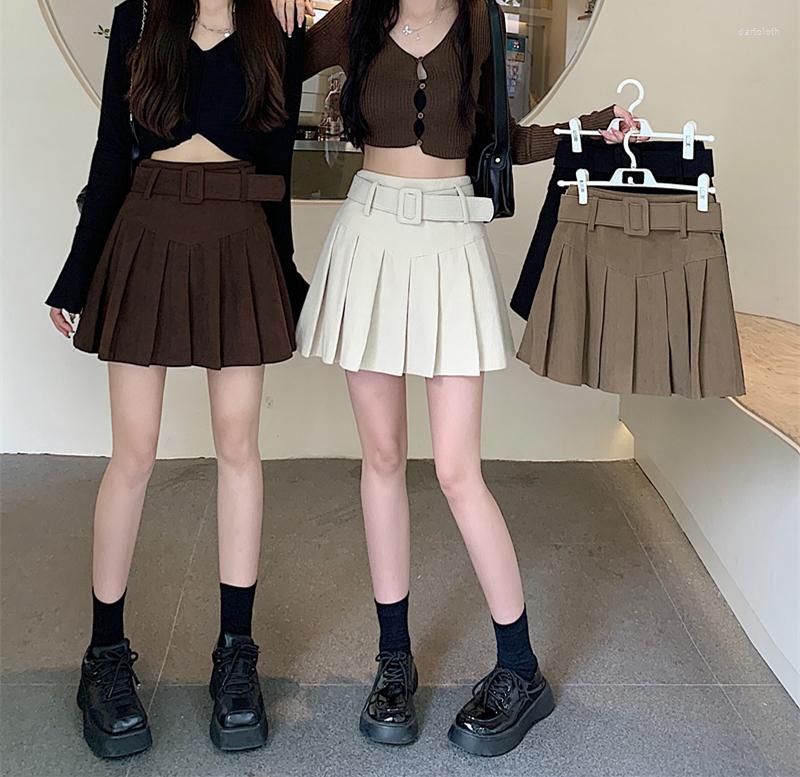 

Skirts High Waist Womens Corduroy Sexy Mini Vintage Pleated Skirt Spring Summer Tennis, Black