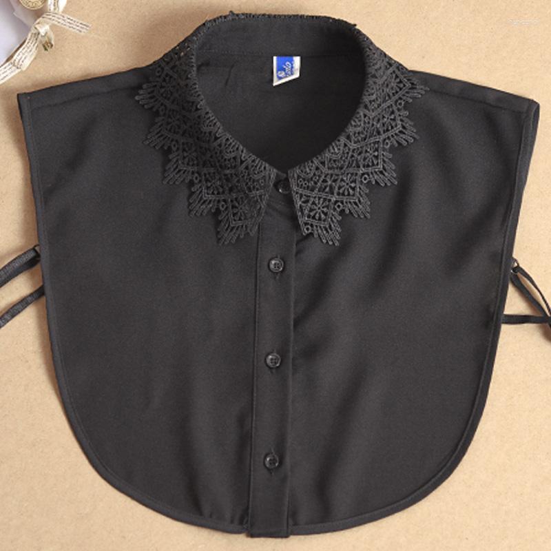 

Women's Blouses Formal Spring Autumn False Collar Elegant Lace Neck White Turn Down Embroidery Chiffon Collier Femme Detachable Fashion, Beige