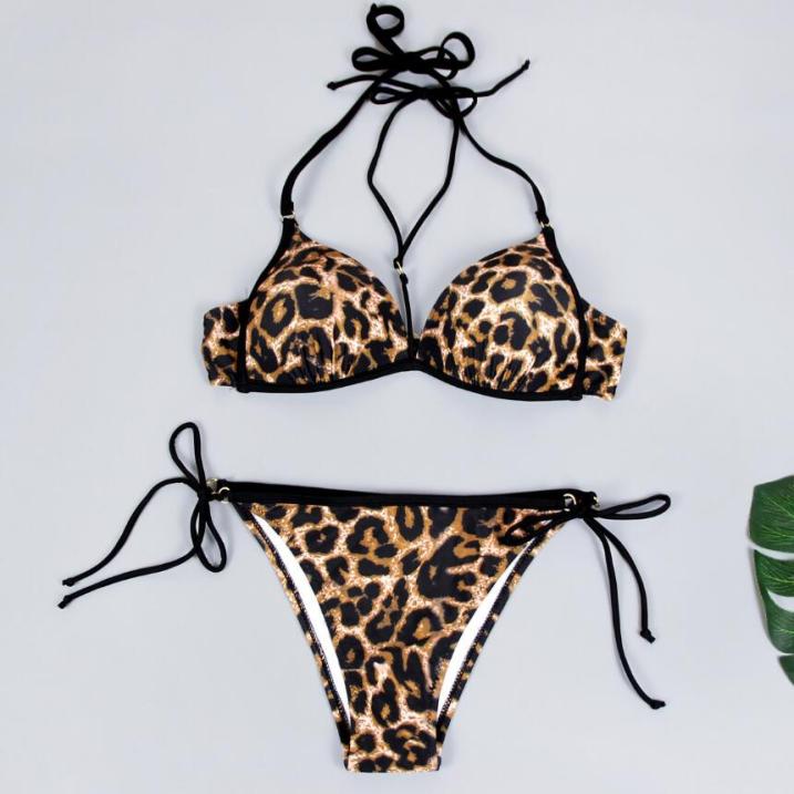 

2020 Sexy TwoPiece Bikini Suits Set Three point Swimsuits Summer Leopard Print Swimsuits Bathing Suits Swimwear Plus Size SXXL2529936