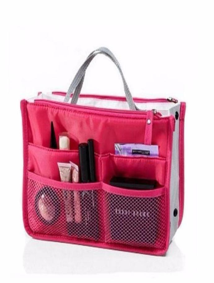 

Women Cosmetic Bag Organizer In Bag Double Zipper Makeup Portable Multifunctional Travel Pockets Handbag1181205