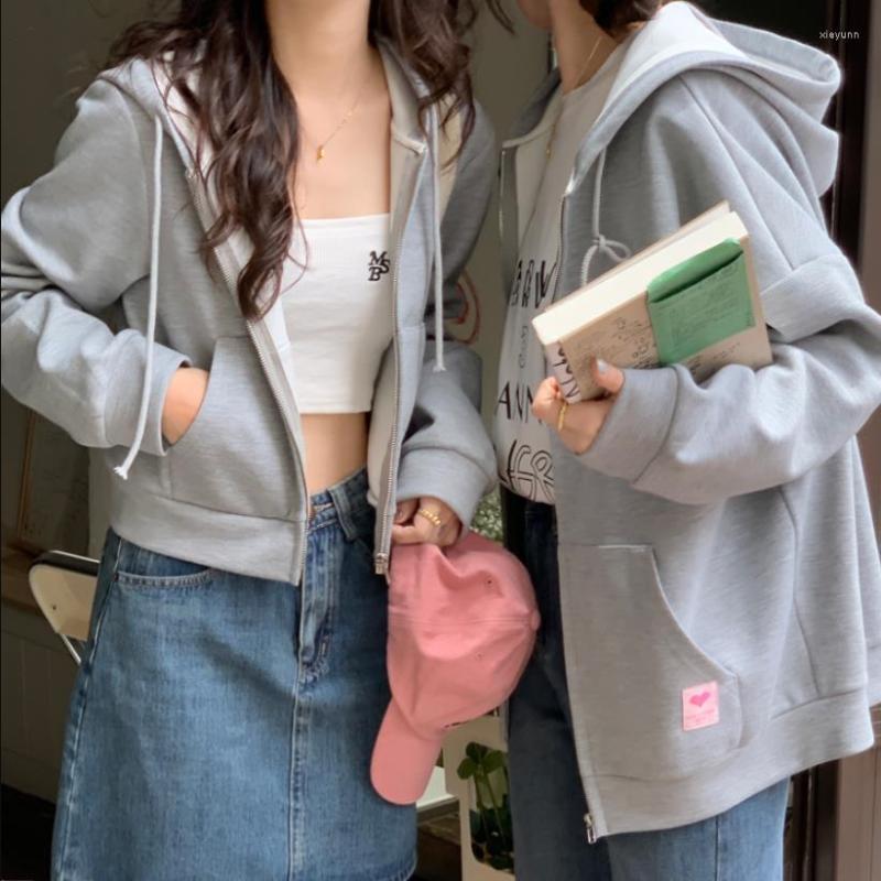 

Women's Hoodies Autumn Top 2023 Winter Sweatshirts Harajuku Korean Fashion Vintage Clothes For Women Personality Sweet Pocket Love, Short -green