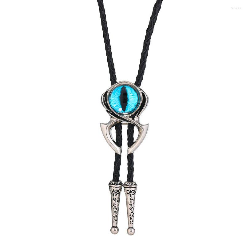 

Bow Ties Ify Drop Western Cowboys Personality Eyes Design Bolo Necktie High Quanlity Cowhide Cord Bowtie For Men Gifts