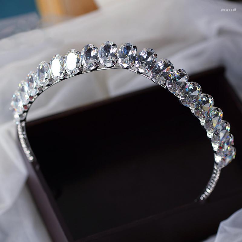 

Hair Clips Sparkling Clear Crystal Brides Headbands Tiara Headpieces Wedding Accessory