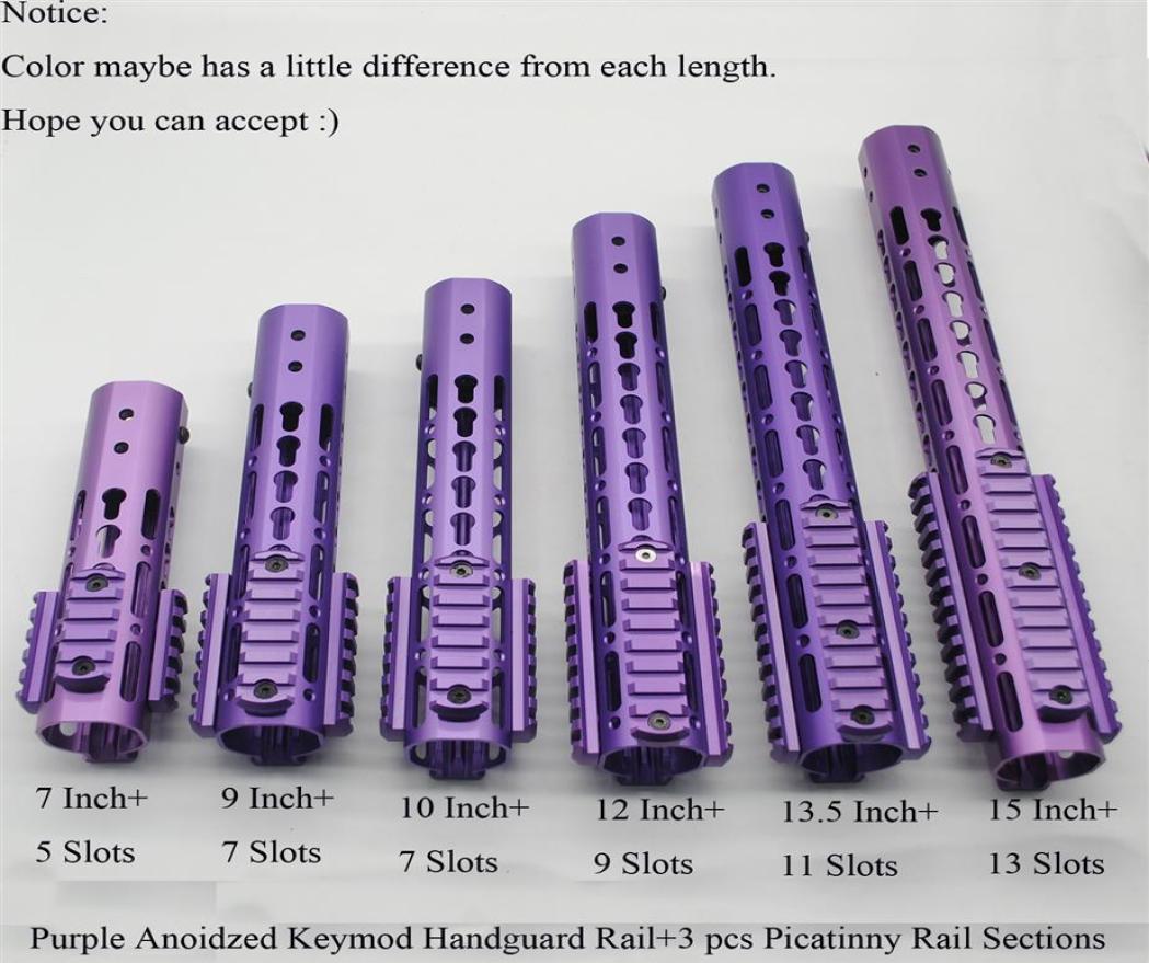 

Purple Anodized 7 9 10 12 13 5 15039039 Keymod Handguard Rail with 3 x Picatinny Weaver Rail Sections Aluminum Barrel Nut2191772306, Green