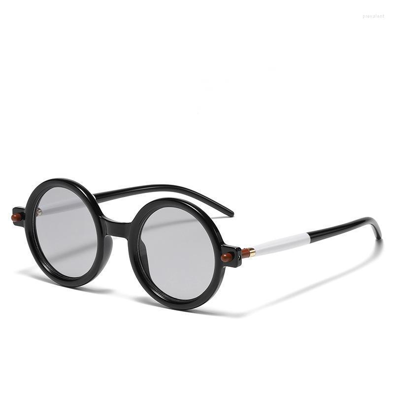 

Sunglasses European And American Retro Art Ins Circular Frame Modern Fashion Street Pography Flat Mirror