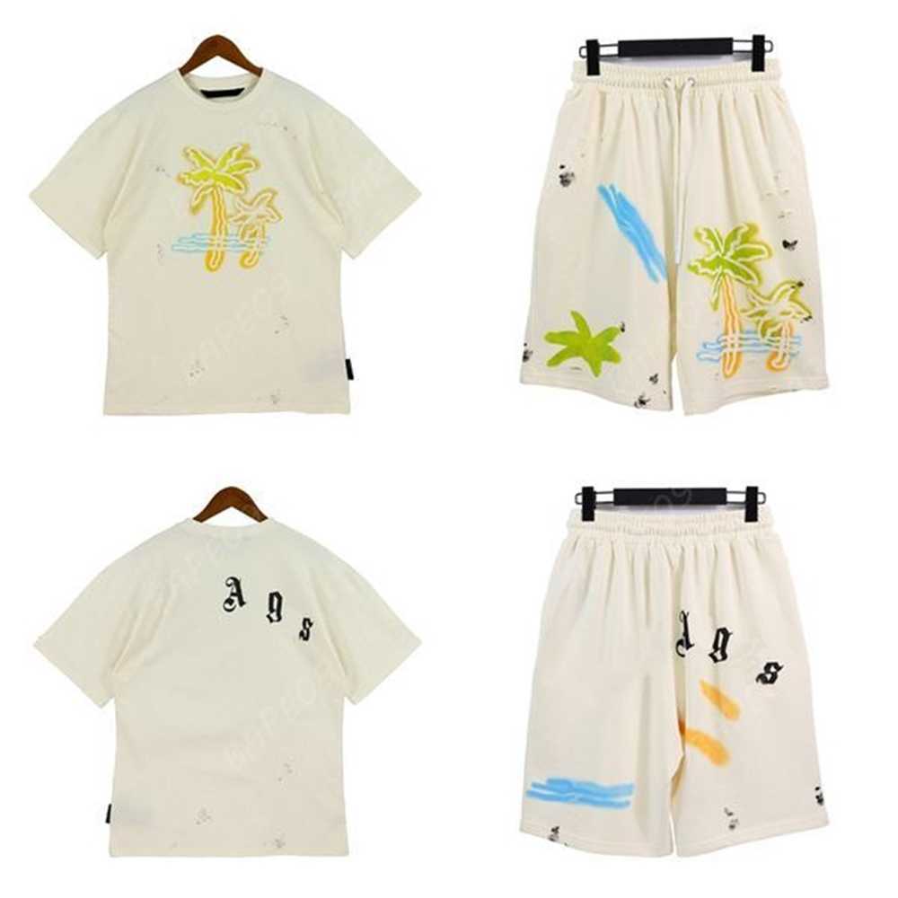 

Men T Shirt Summer Designer Men' T-Shirts Shorts Casual Suit Hip Hop Streetwear Loose White T-shirt T8TC