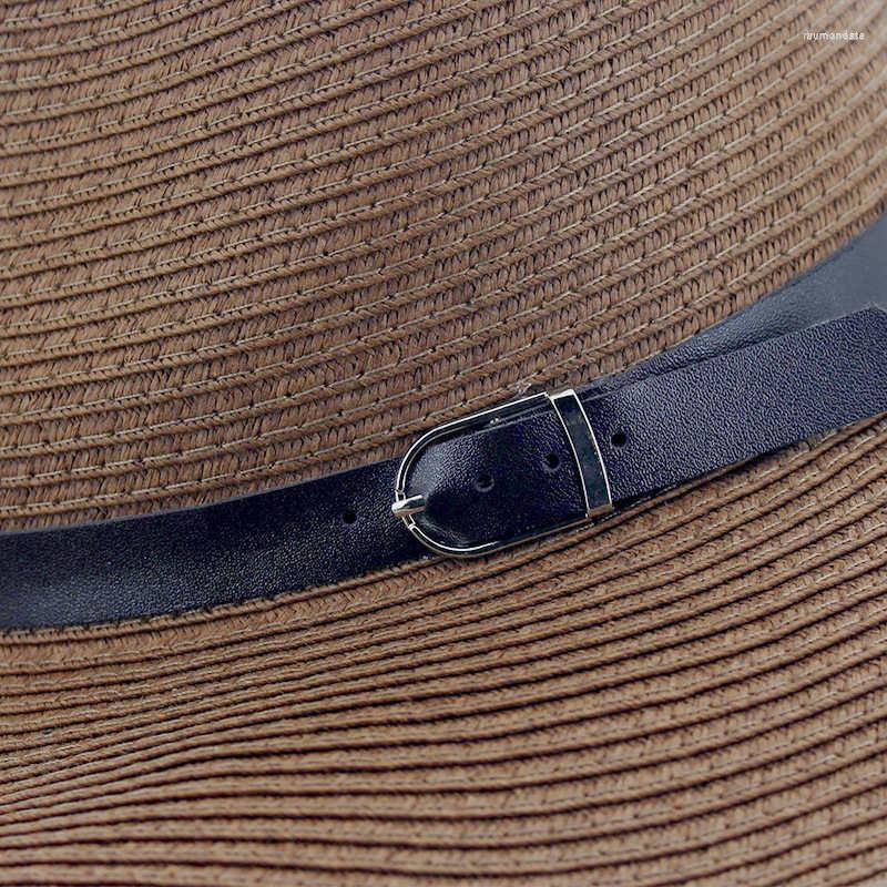 

Wide Brim Hats Summer Breathable Beach Travel Floppy Hat Women's Wide-brimmed Straw Sunshade Solid Color Belt Buckle HatWide, As the picture shows