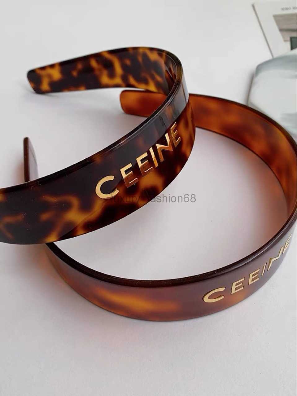 

ce luxury brand resin acrylic vintage headbands 2022 fashion Japen style letters brown designer headband accessories