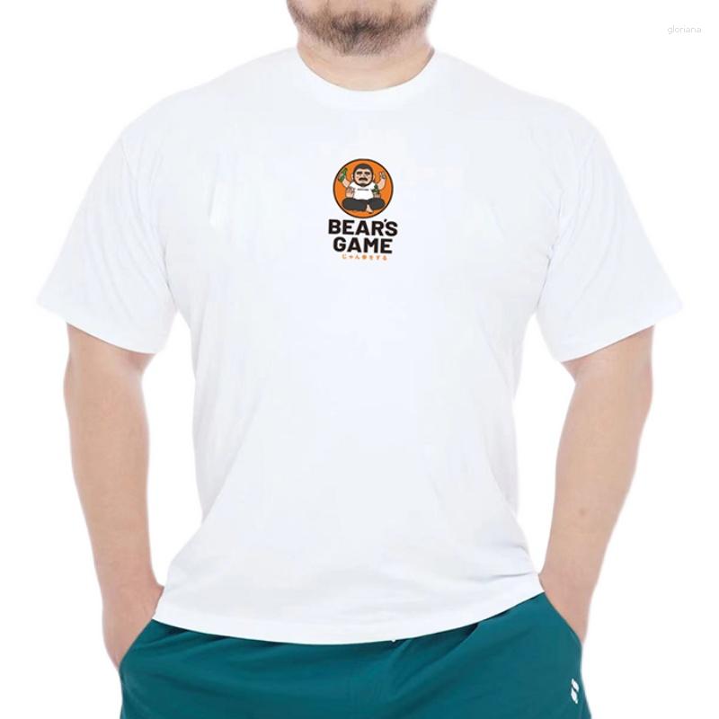 

Men's T Shirts Limited Edition Men's "BEAR'S GAME" T-shirt Oversize Casual Shirt Rock Scissors Paper Cotton Tops O-neck, White