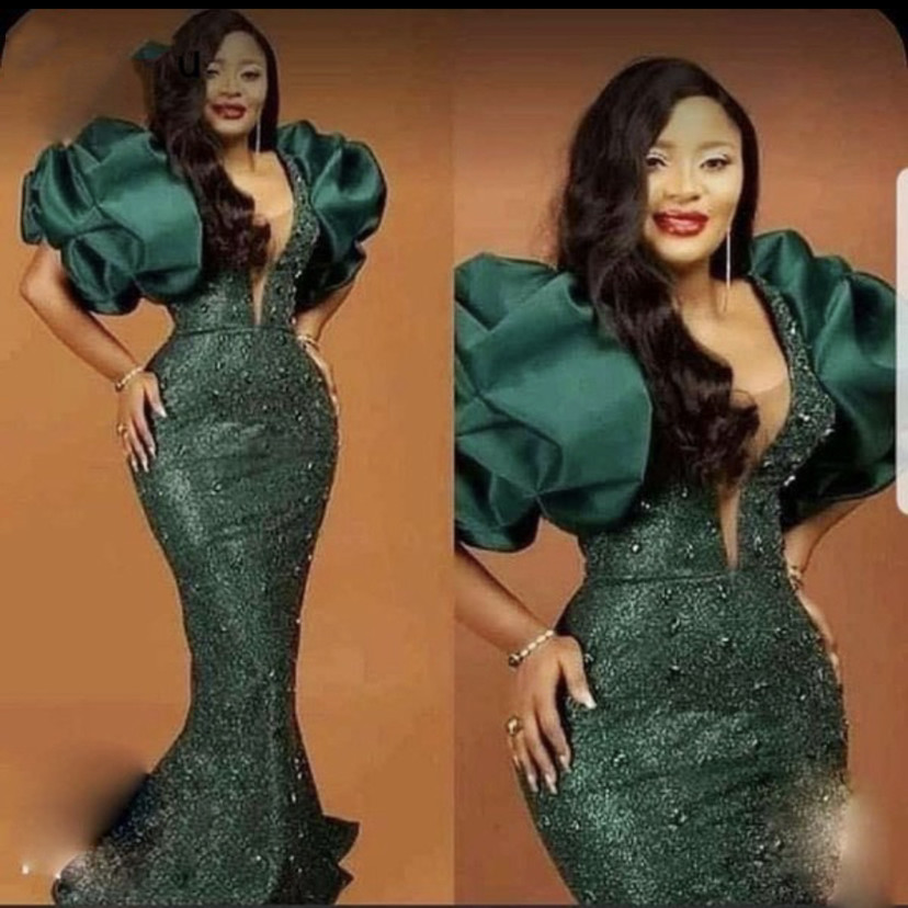 

2023 Aso Ebi Dark Green Mermaid Prom Dress Sequined Lace Evening Formal Party Second Reception Birthday Bridesmaid Engagement Gowns Dresses Robe De Soiree ZJ451