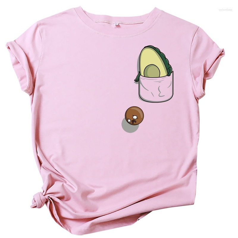 

Women's T Shirts Pink Avocado Graphic Summer Clothes For Women Kawaii Short Sleeve Tees Harajuku Body O-Neck White Top Shirt Oversized, Dark gray