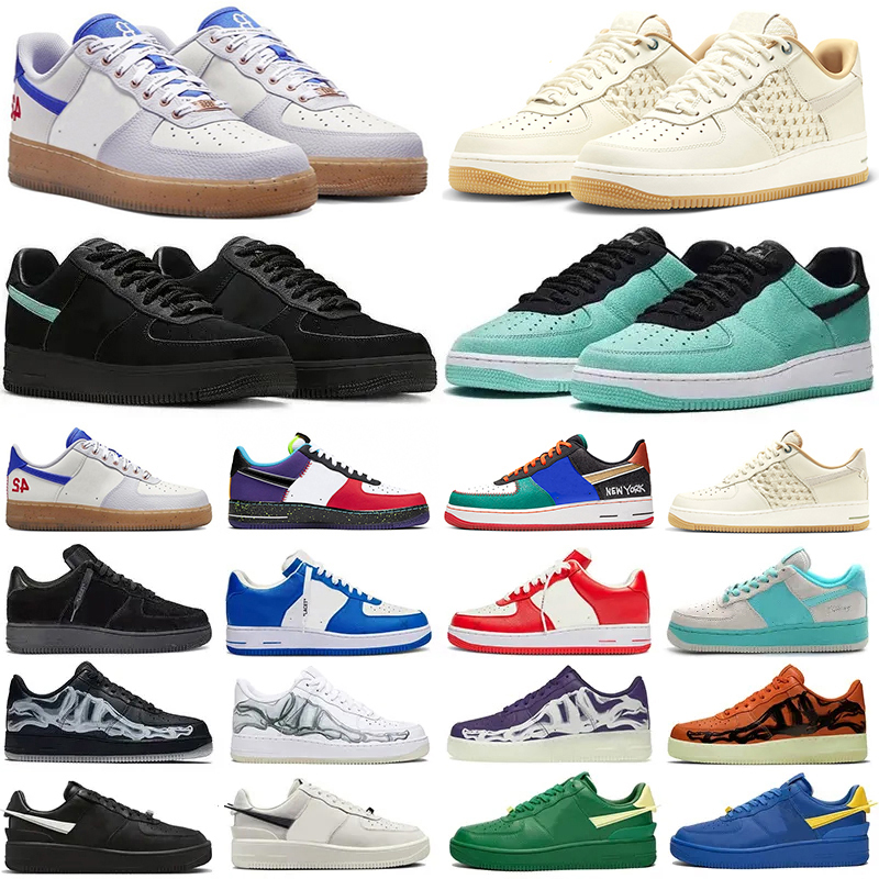 

2023 Desginer One Low Mens Running Shoes Platform Sneaker What The LA NYC Jackie Robinson NAI KE Triple White Pine Green Red Black Blue Women Trainers Sports Sneakers, Color#22