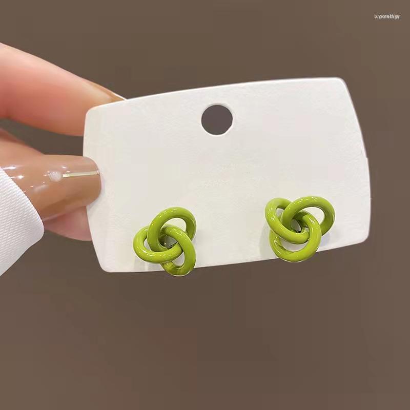 

Stud Earrings 2023 Fashion Simple Sweet Solid Color Winding For Women Girl Fresh Flower Cross Piercing Earring Party Gifts