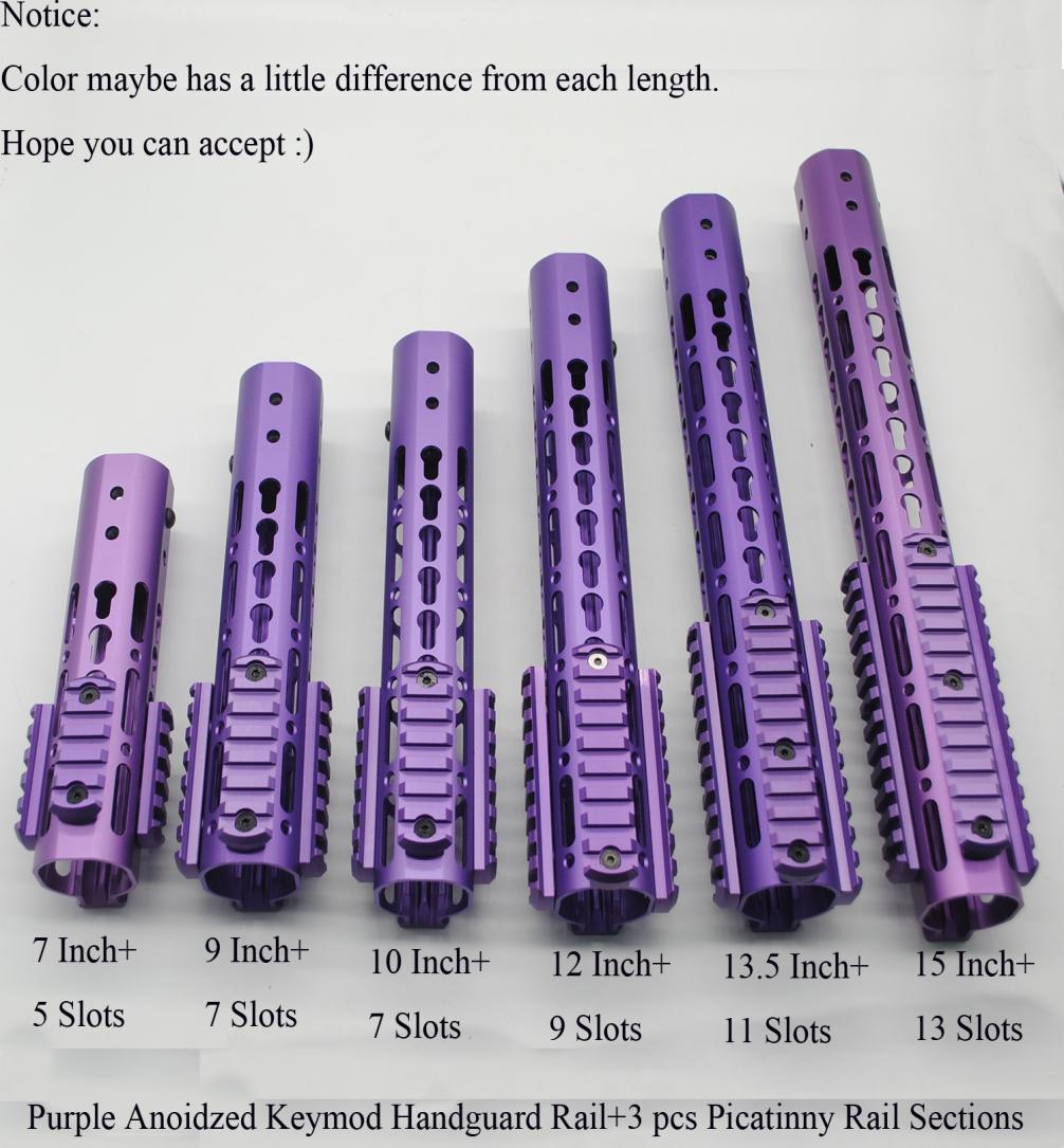 

Purple Anodized 79101213515039039 Keymod Handguard Rail with 3 x Picatinny Weaver Rail SectionsAluminum Barrel Nut4823756, Green