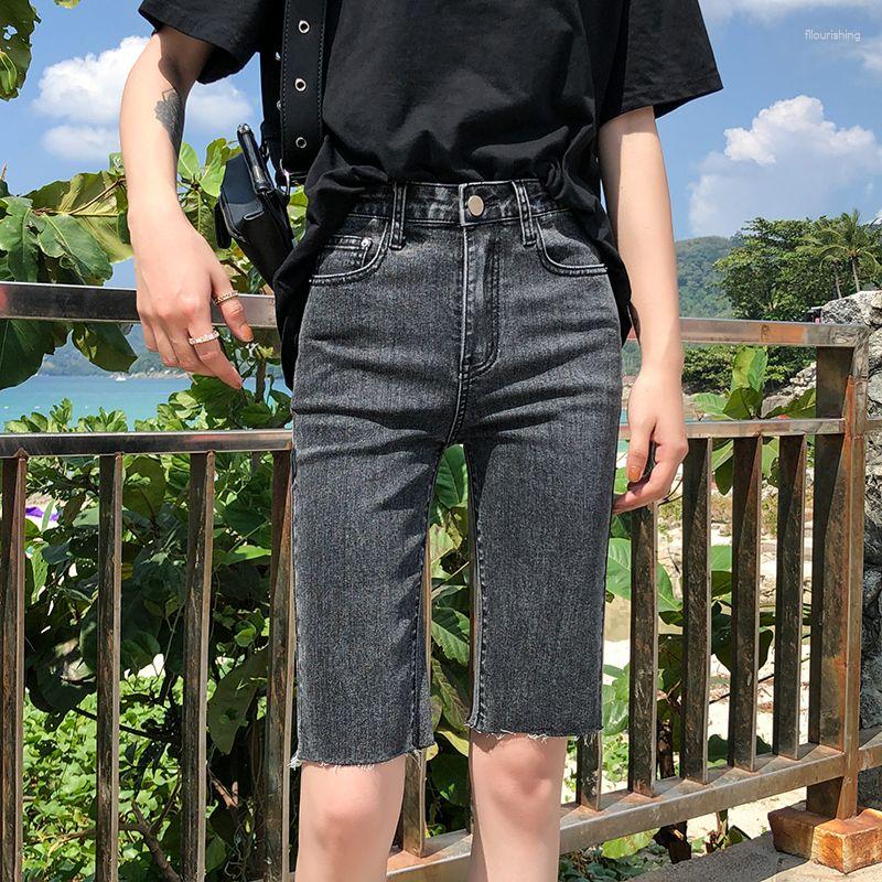 

Women's Jeans Woman Light Blue Ripped Female Street Style Distressed Trouser Ladies Stretch High-waist Tight Denim Cropped Pants G125, Black