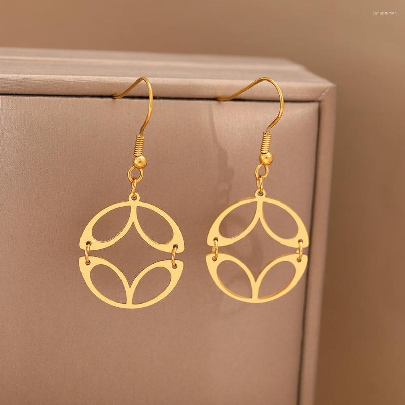 

Dangle Earrings Stainless Steel Antique Copper Coin Design Pendants Creative Stitching Personality For Women Jewelry