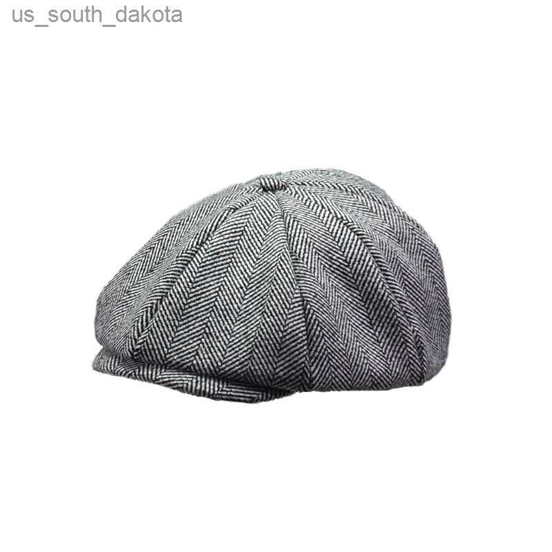 

New Autumn Winter fashion Berets Classic With a little Elastic Herringbone Newsboy Hat men's casual hat high quality caps BLM350 L230523, Khaki