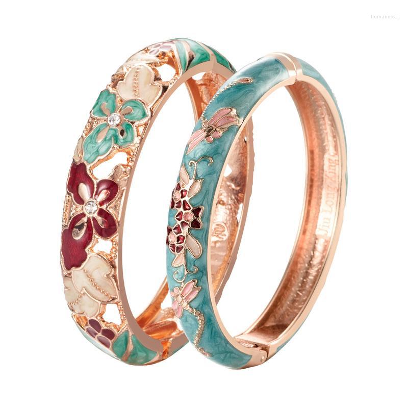 

Bangle Cloisonne Bangles For Women Cuff Bracelets On Hand Butterfly Female Set Bracelet Trendy Vintage Jewelry Accessories Raym22