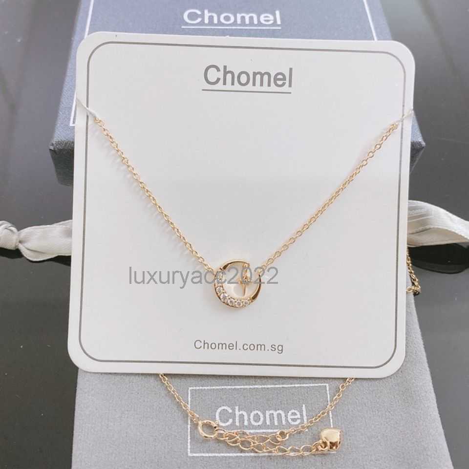 

Necklace Jewelry Singapore Chomel Necklace Minimalist Brand Collar Chain Moon Full Diamond Pendant Jewelry