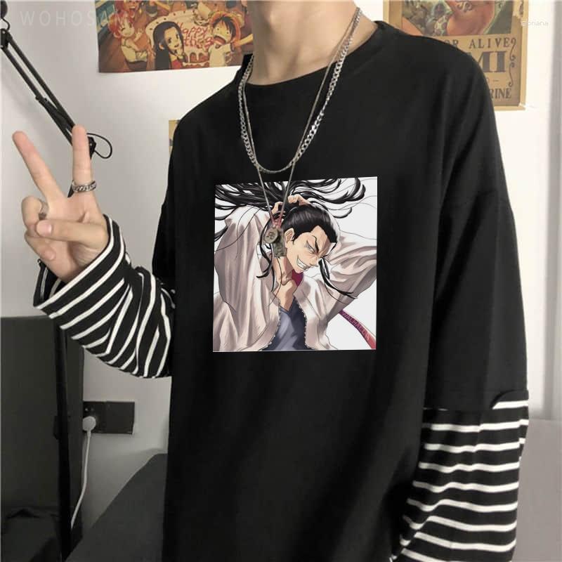 

Men' T Shirts Baji Keisuke Vintage Graphic Japan Anime Tokyo Revengers T-shirt For Men Gothic Harajuku Streetwear Summer Fashion Stripe