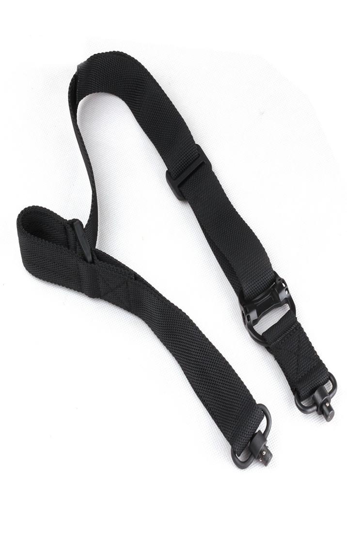 

Nylon Multi Mission Adjustable 1 or 2 Point Tactical Rifle Gun Sling Quick Detach QD Swivel End Hunting Gun Strap Outdoor9533493, Black