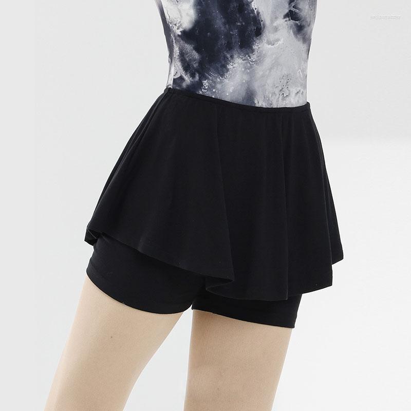 

Stage Wear Women Ballet Shorts Girls Black Fake Two-piece Double Layer Skirt Pants Adult Dance Practice Short Training Sport