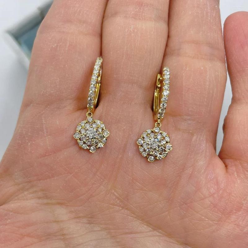 

Backs Earrings Luxury Female White Crystal Charm Gold Color Clip For Women Vintage Wedding