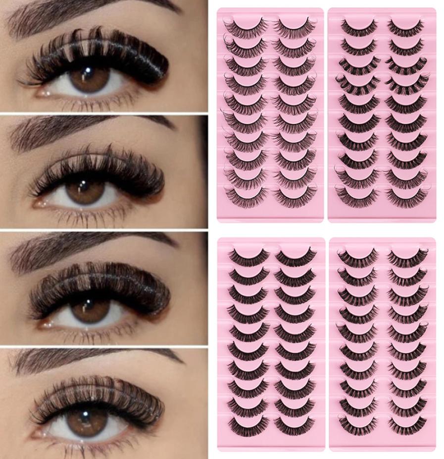 

10 Pairs False Eyelashes Russia D Plus Curl Volumes Lashes in Bulk Reusable Fluffy Fake Lashes3585549