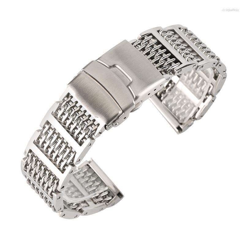 

Watch Bands 20/22/24mm Silver/Black Mesh Stainless Steel Watchband Luxury Adjustable Fold Clasp Watches Strap For Men Replacement Bracelet