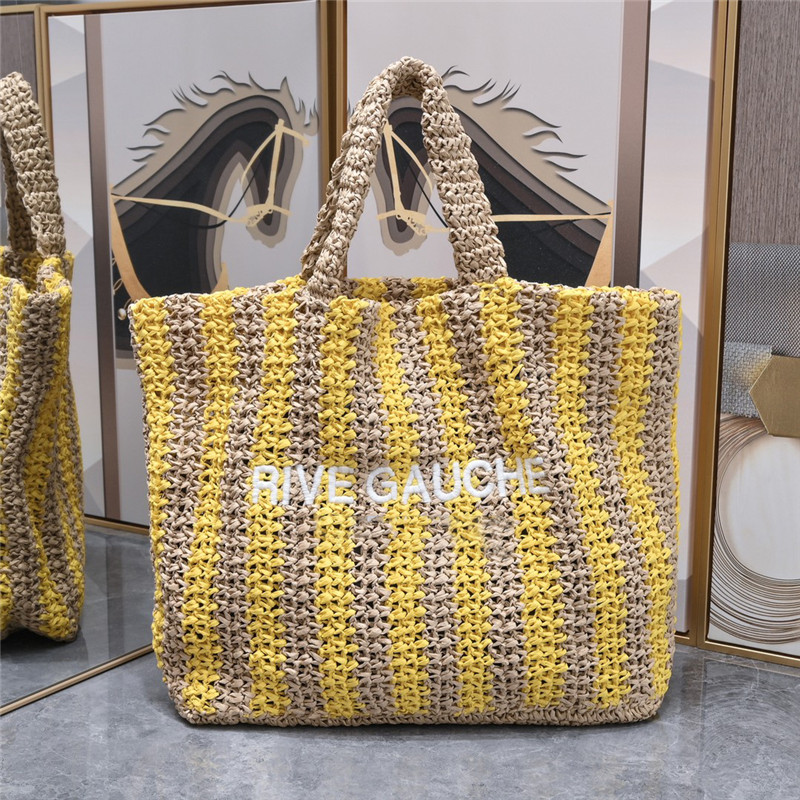 

Designer Luxury handbags RIVE GAUCHE Imitation grass crochet soft tote bag Noe Rive Gauche ladies bags