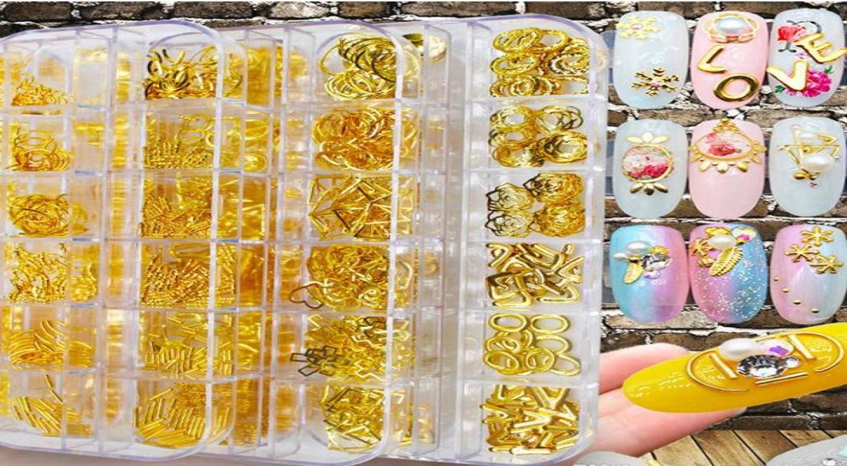 

Fashion Mixed Gold Silver Gothic Rivet Studs Metal Gems Nail Art Decoration DIY Epacket ship2797897