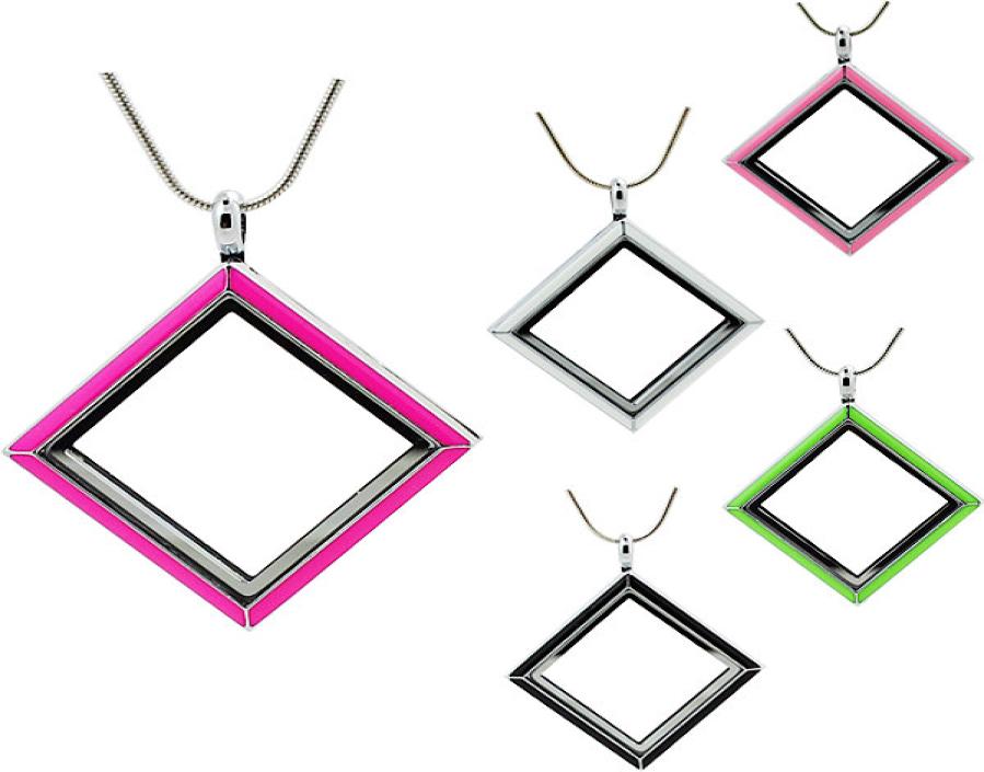 

2016 magnetic glass floating charm locketDiamond Locket 5 color enamel chains included for LSFL0169858885