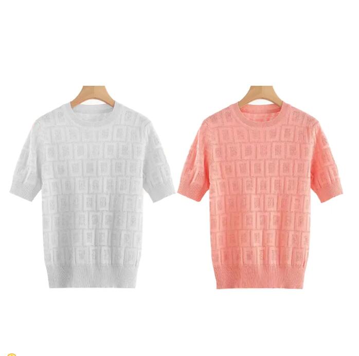 

Women's Sweater Designer Shirt Short sleeve Cardigan clothing knitting Sweaters spring and summer letter high fashion products lapel clothes Pullover Clothings, Pure white