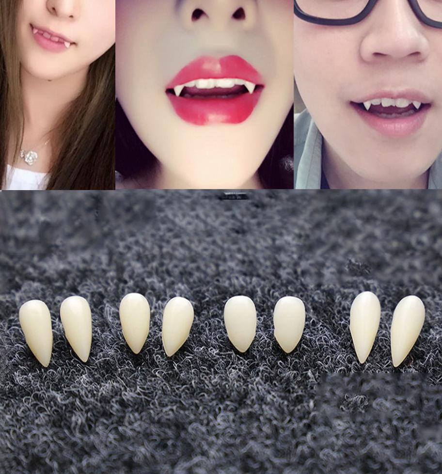 

DIY Environmentally Friendly Resin Dental Grills Halloween Costume Accessories Props Party 1 Pair 4 Size Dentures Props Vampire Te5844766