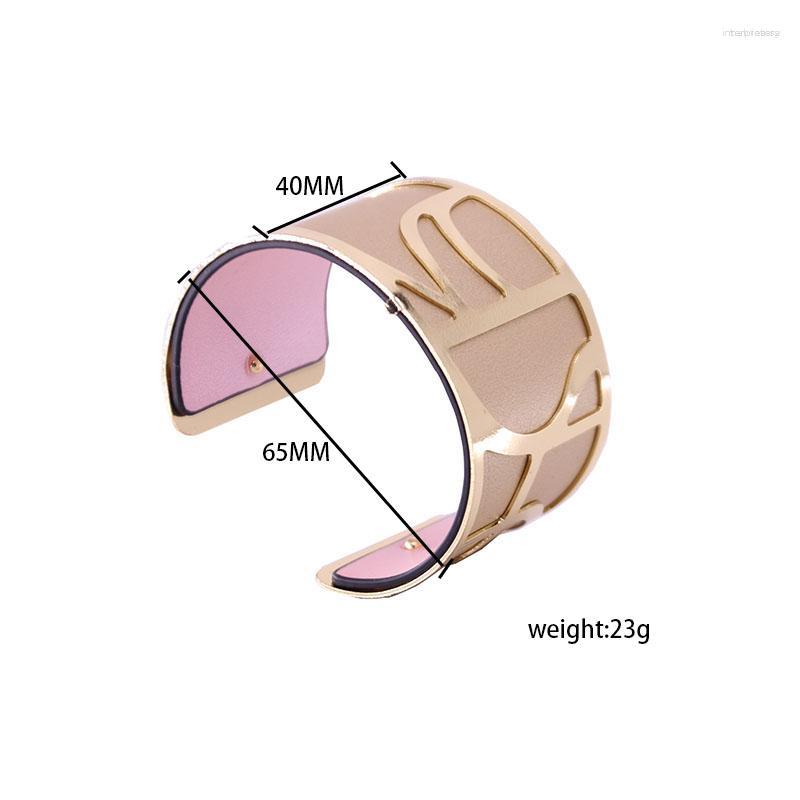 

Bangle Wholesale Bracelet Bangles With Gold Color Interchangeable Leather Adjustable Cuff Gros Femme Bijoux 2023