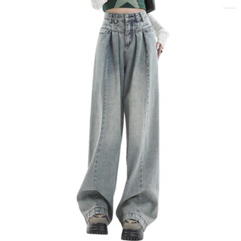 

Women's Jeans Wide Leg Pants Women Y2k Vintage Denim Ladies High Waist Fashion Pocket Trousers Straight Mujer 2023, Wide leg jeans