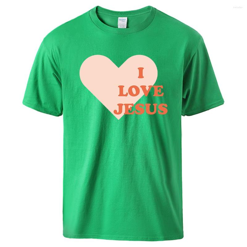 

Men' T Shirts I Love Jesus Give You My Heart Printing Male Tshirts Fitness Cotton Tee Basic Daily Clothes Casual Fashion Short Sleeved, Blue