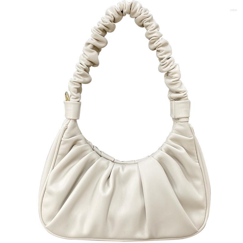 

Evening Bags Women's Cloud Pleated Bag Method Stick One Shoulder Messenger Handbag Small Texture Korean 2023 Underarm Fashion, Blue