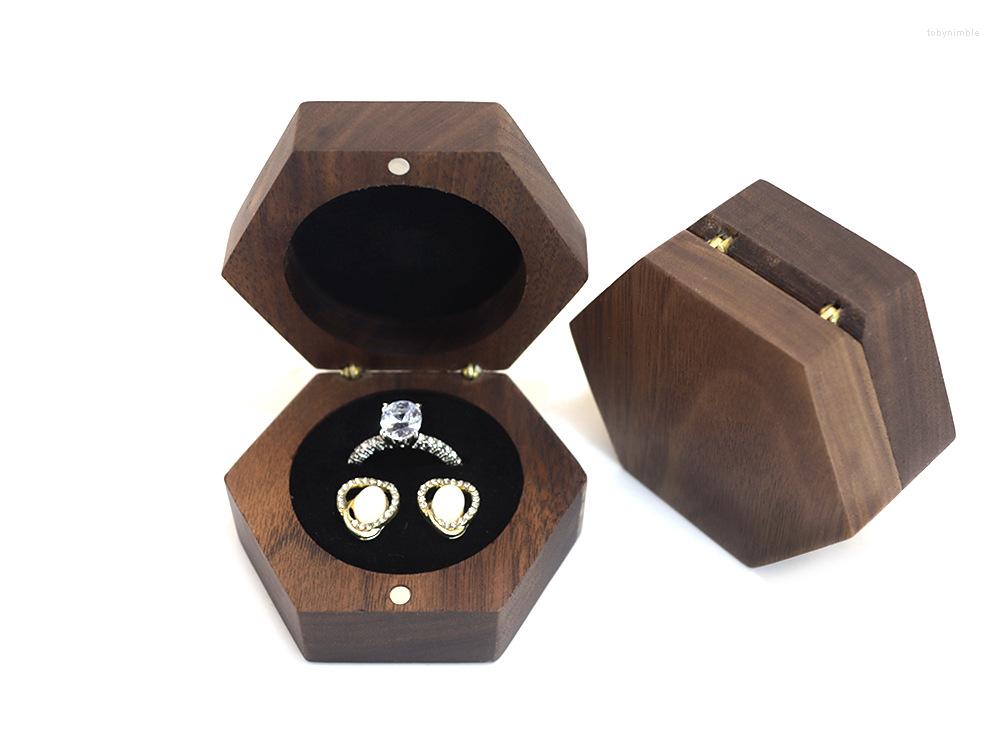 

Jewelry Pouches Wooden Wedding Ring Box Storage Wood Valentine Engagement Anniversary Ceremony